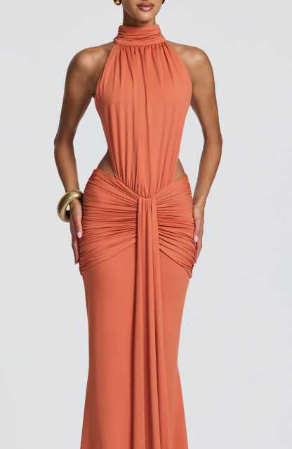 Delphine Cutout Halter Maxi Dress