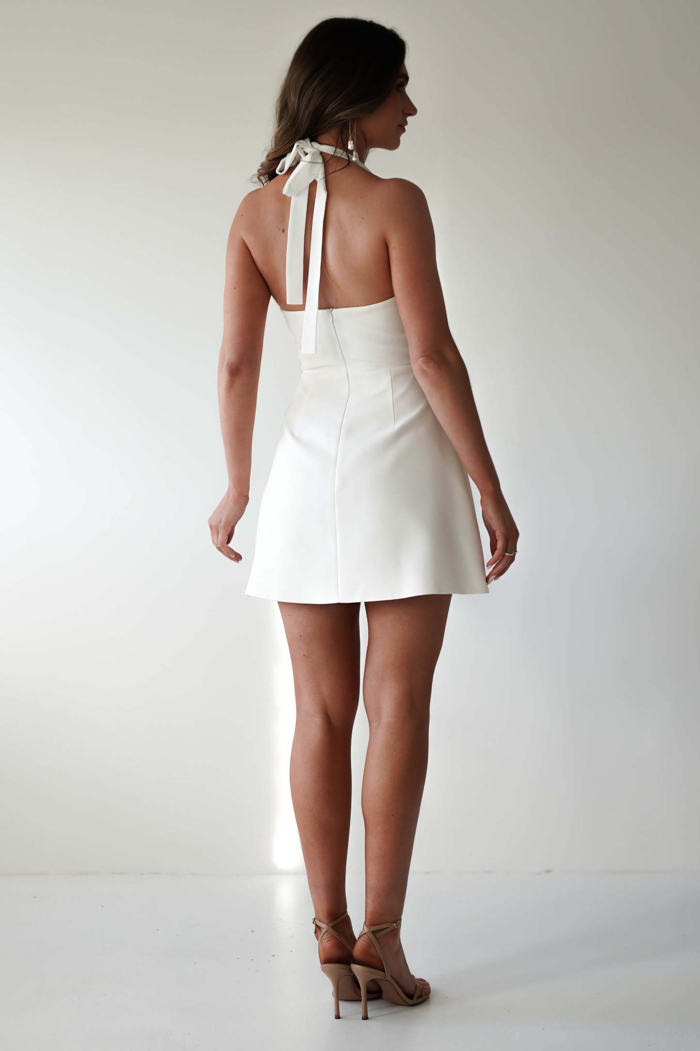 Diondra Halter Mini Dress - Ivory