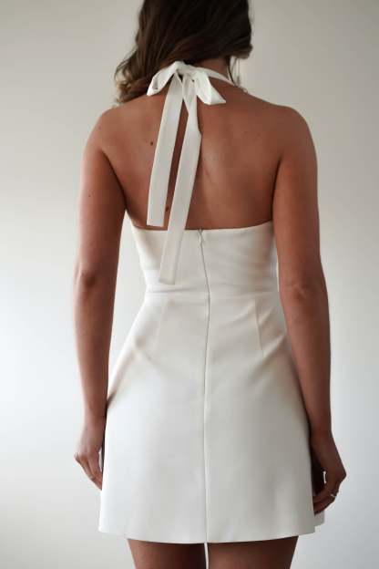 Diondra Halter Mini Dress - Ivory