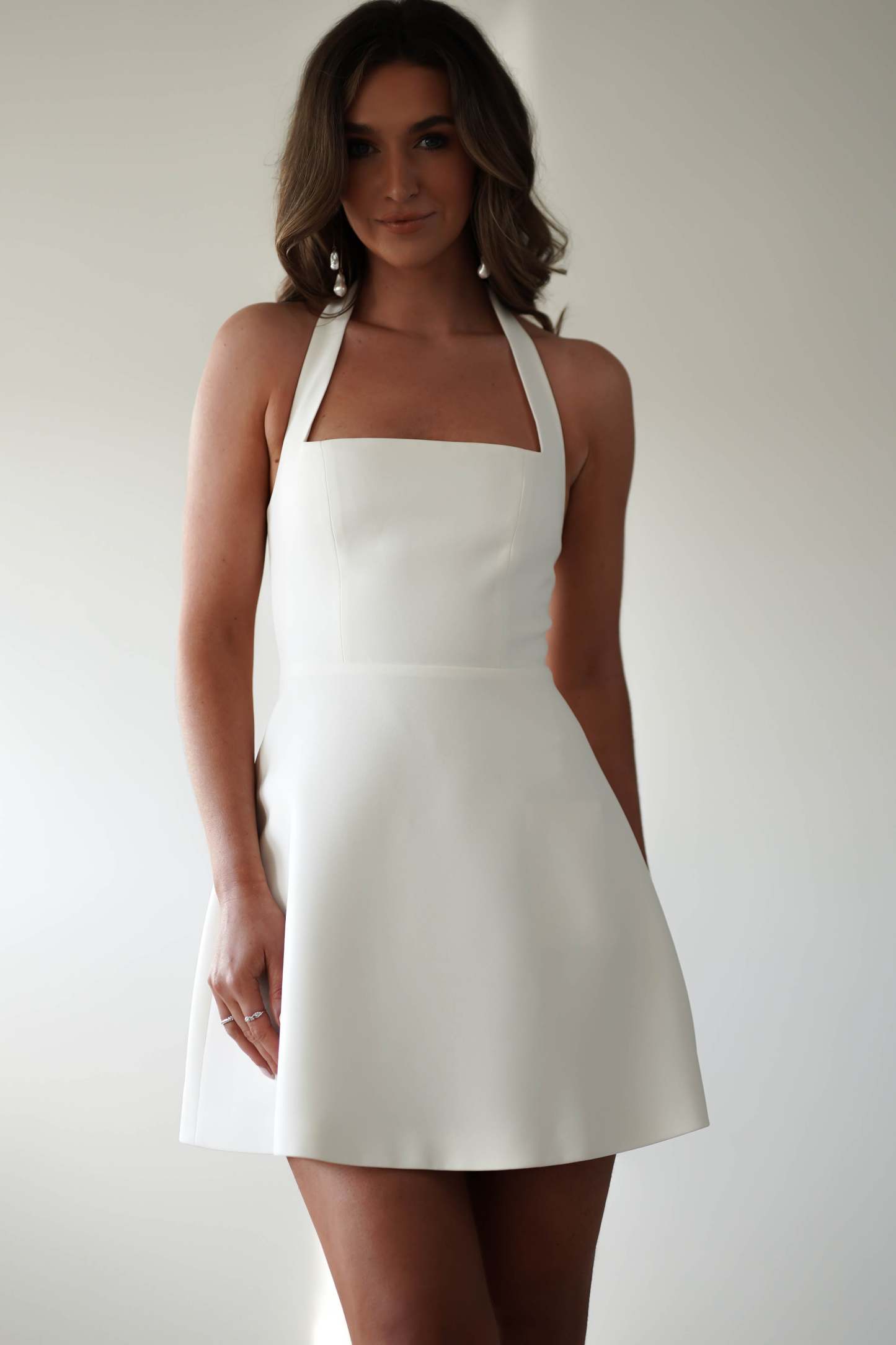 Diondra Halter Mini Dress - Ivory