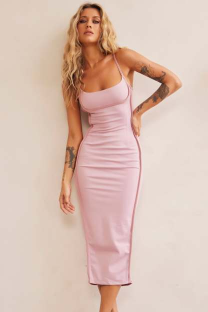 Eleonora Bodycon Midi Dress - Blush