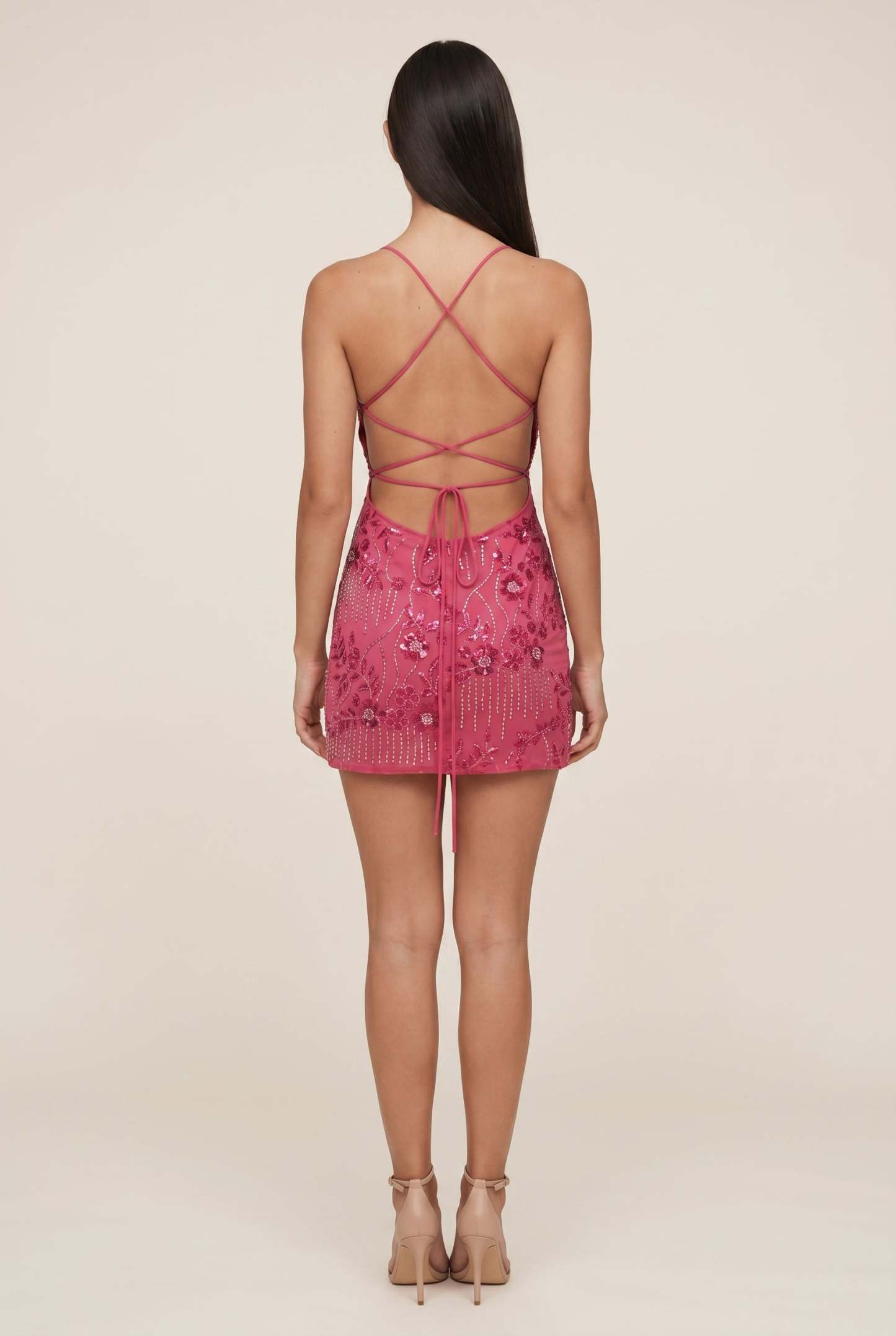 Endellion Sequin Mini Dress - Fuchsia