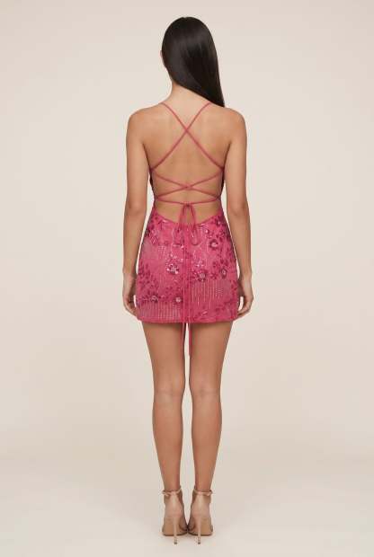 Endellion Sequin Mini Dress - Fuchsia