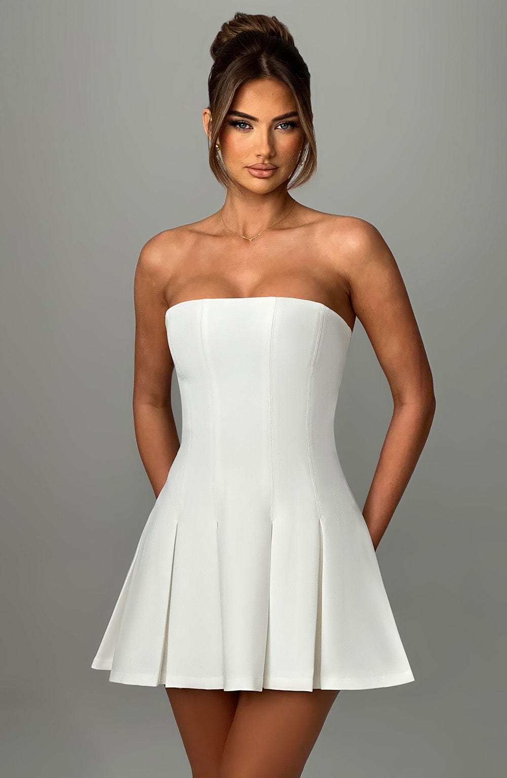 Esme Flared Strapless Mini Dress