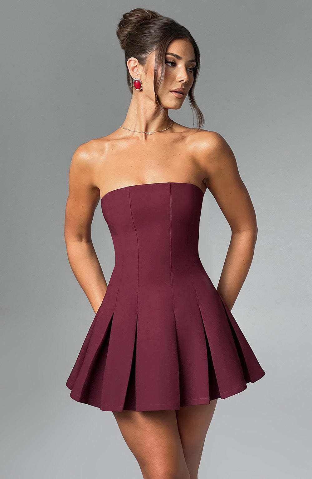 Esme Flared Strapless Mini Dress