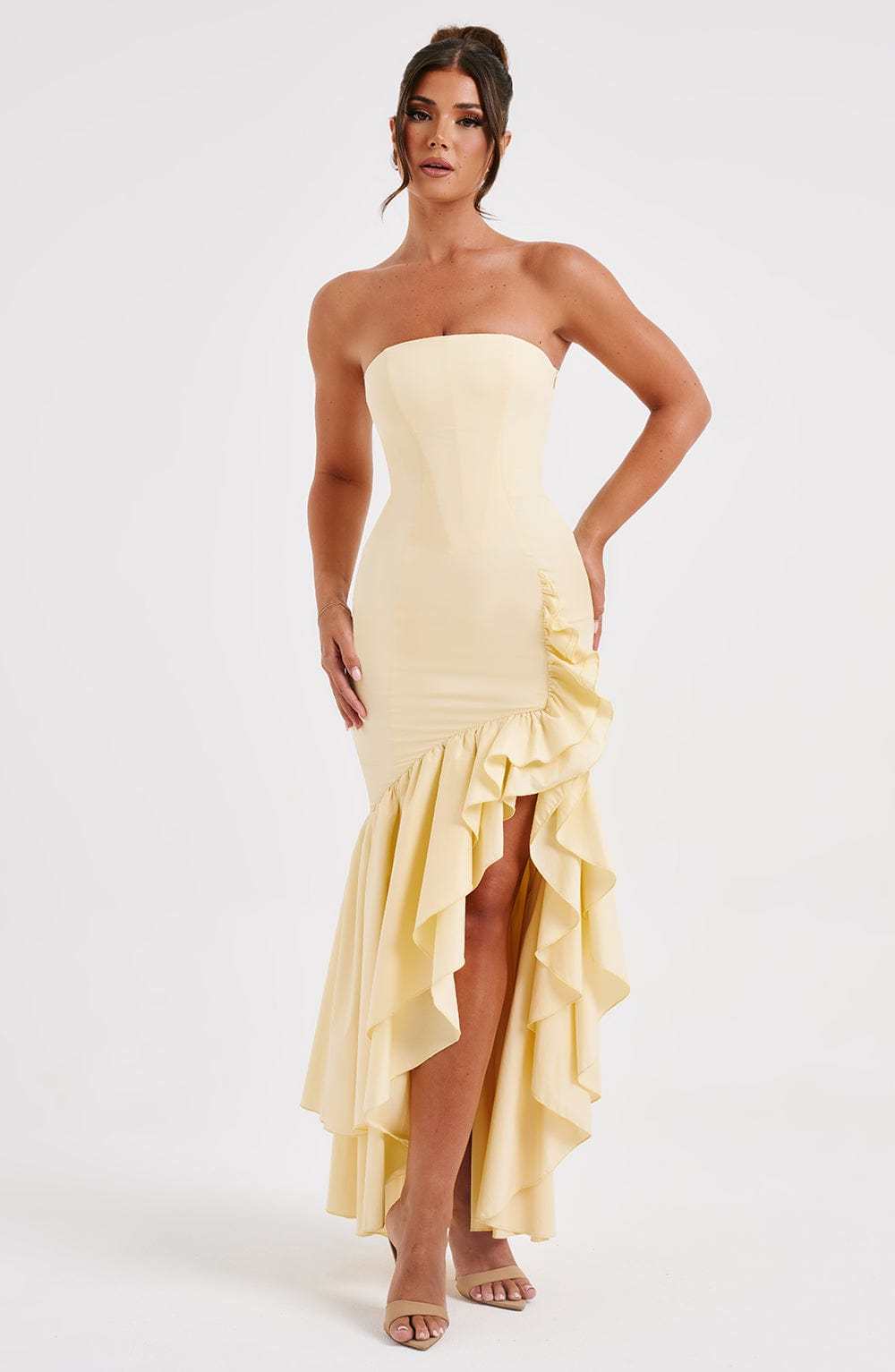 Esperanza Ruffle Maxi Dress - Butter Yellow
