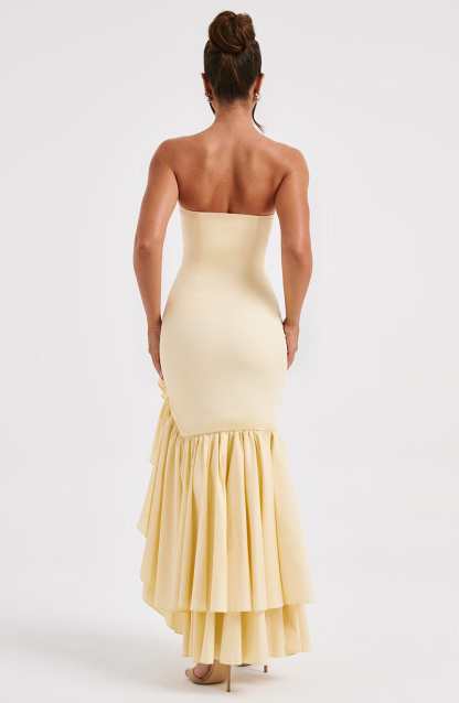 Esperanza Ruffle Maxi Dress - Butter Yellow