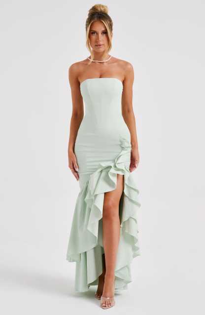 Esperanza Ruffle Maxi Dress - Mint Green