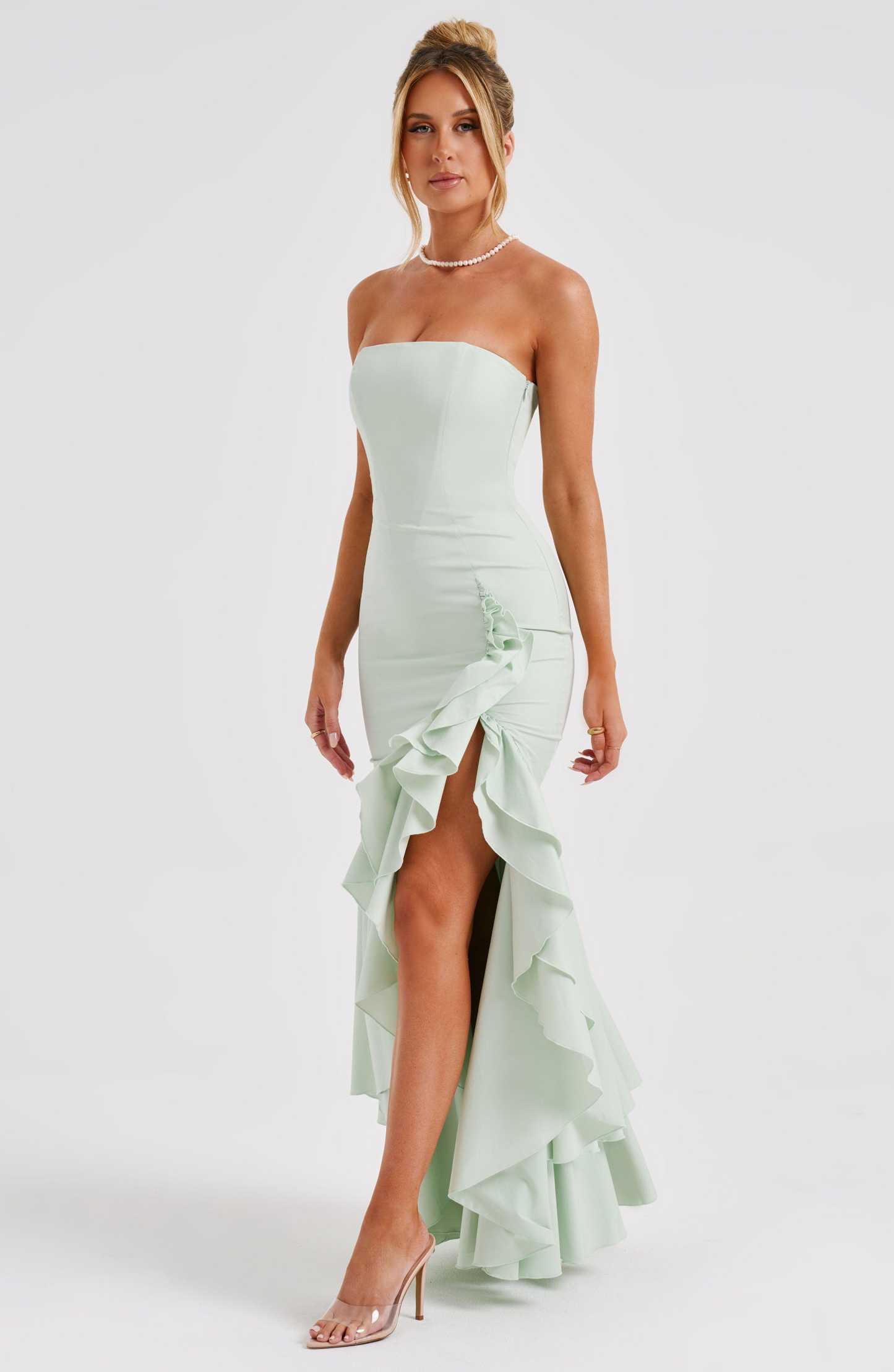 Esperanza Ruffle Maxi Dress - Mint Green