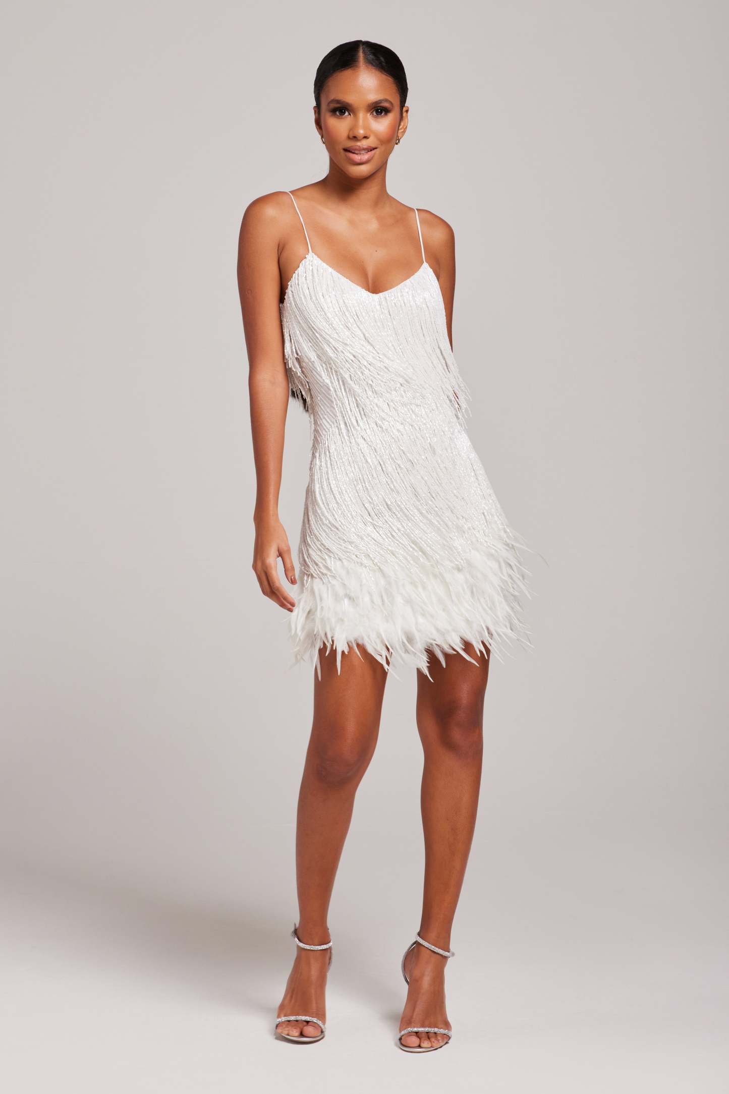 Estee Fringe Mini Dress - White