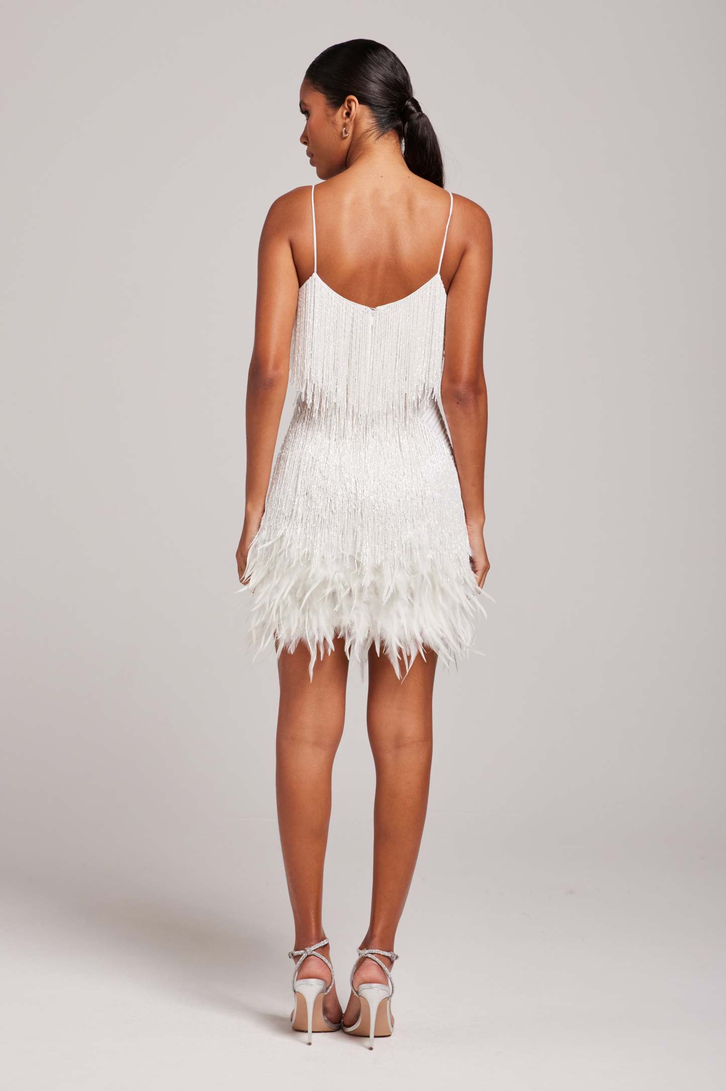 Estee Fringe Mini Dress - White