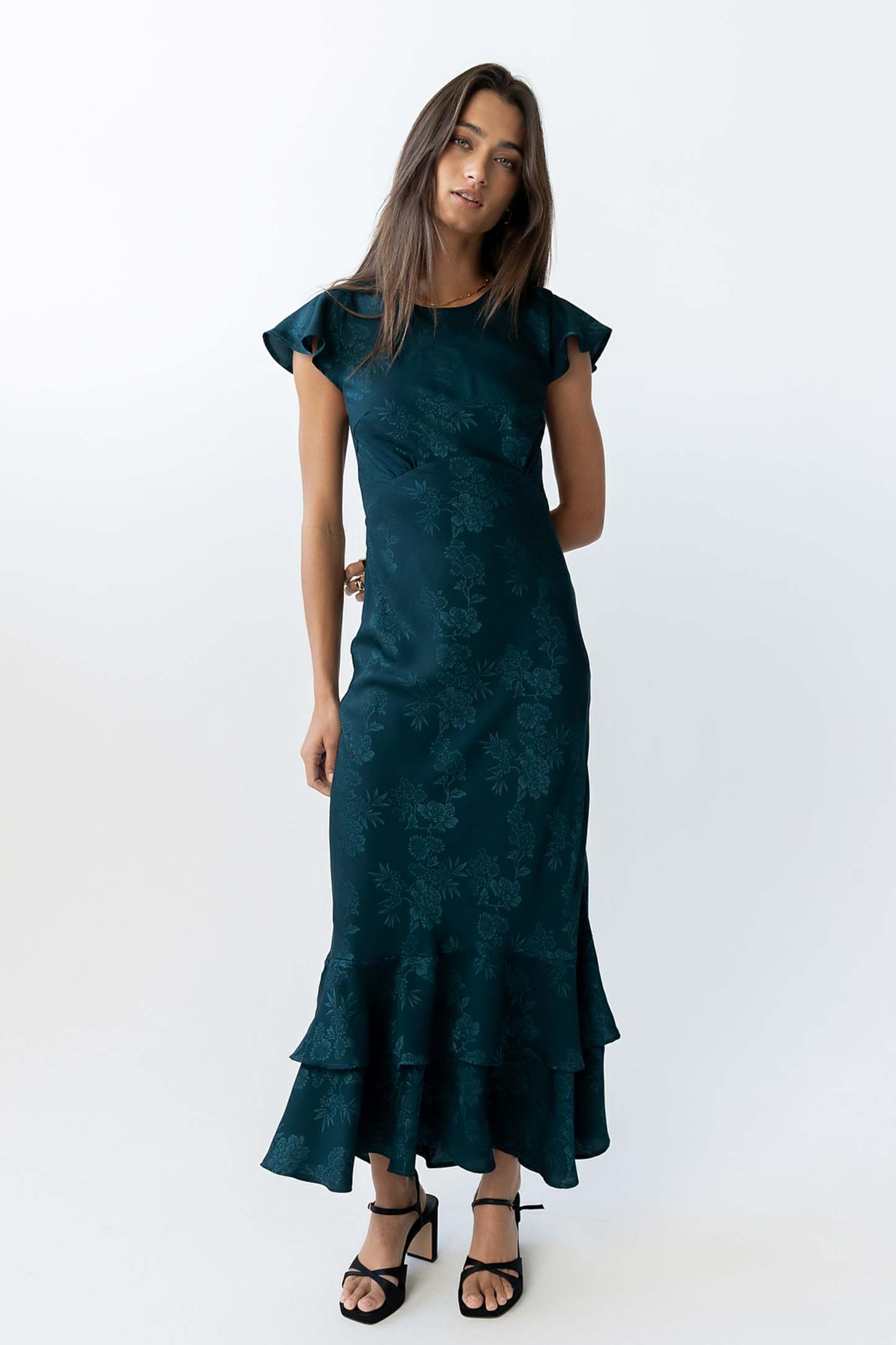 Farida Tiered Ruffle Maxi Dress - Deep Teal