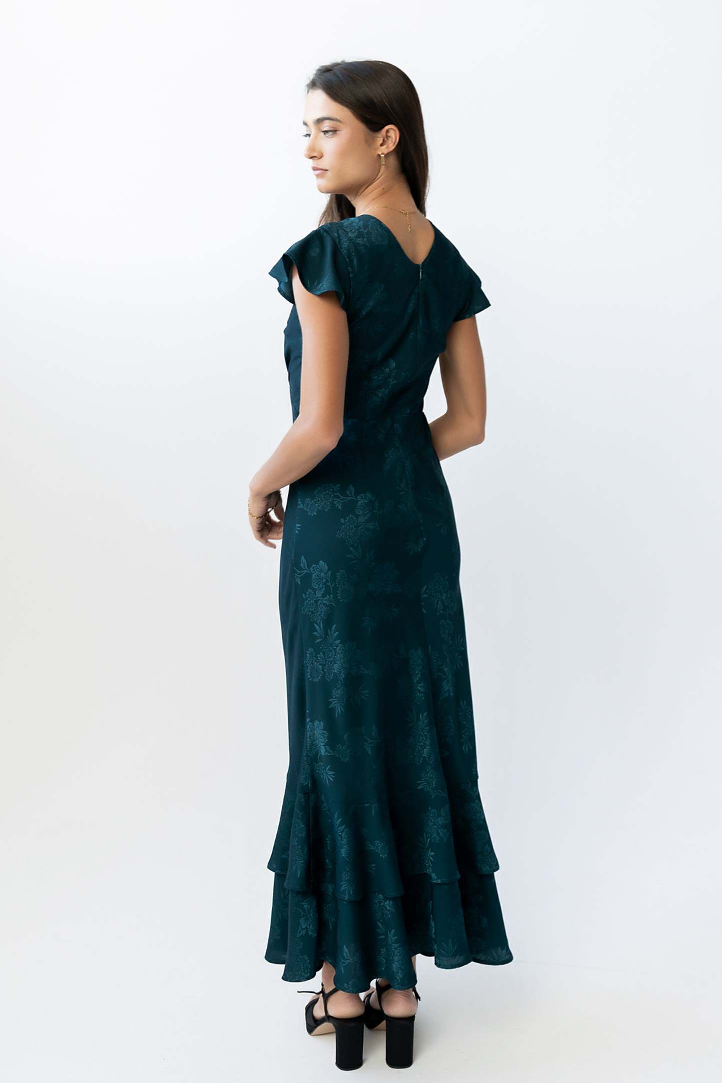 Farida Tiered Ruffle Maxi Dress - Deep Teal