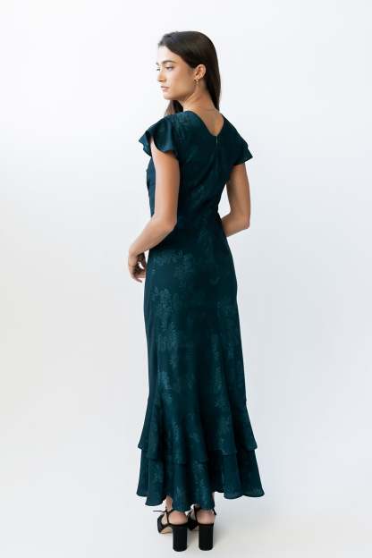 Farida Tiered Ruffle Maxi Dress - Deep Teal