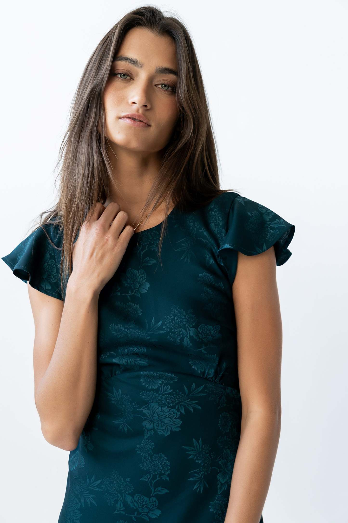 Farida Tiered Ruffle Maxi Dress - Deep Teal