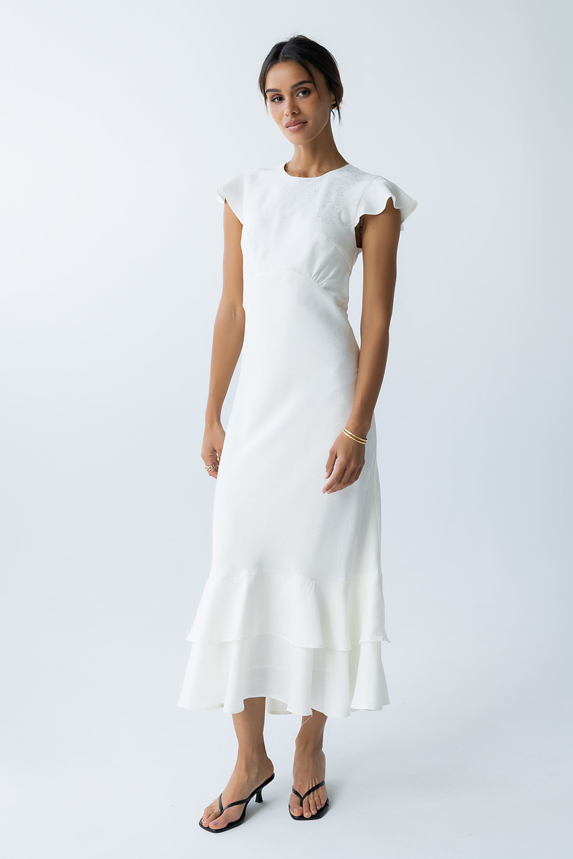 Farida Tiered Ruffle Maxi Dress - Ivory
