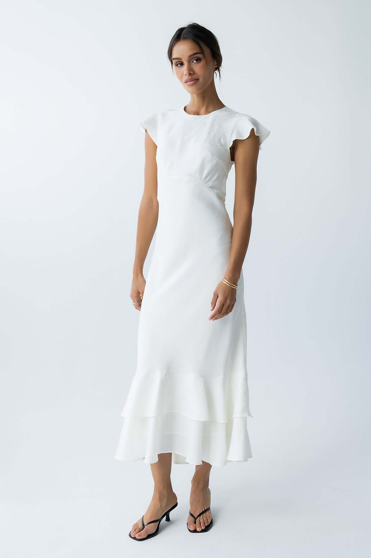 Farida Tiered Ruffle Maxi Dress - Ivory