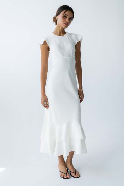 Farida Tiered Ruffle Maxi Dress - Ivory