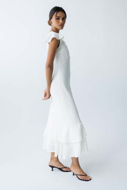 Farida Tiered Ruffle Maxi Dress - Ivory