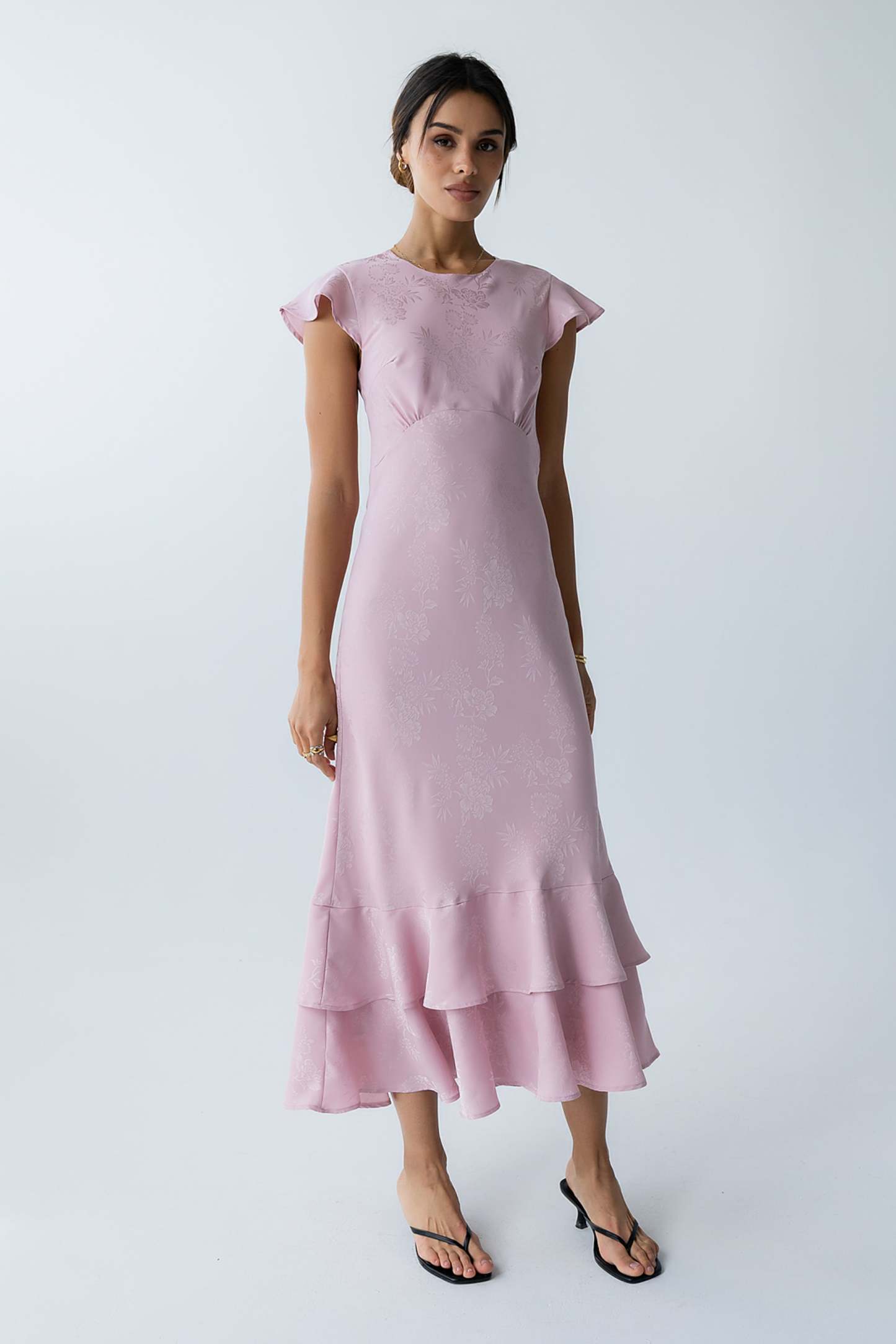 Farida Tiered Ruffle Maxi Dress - Pink