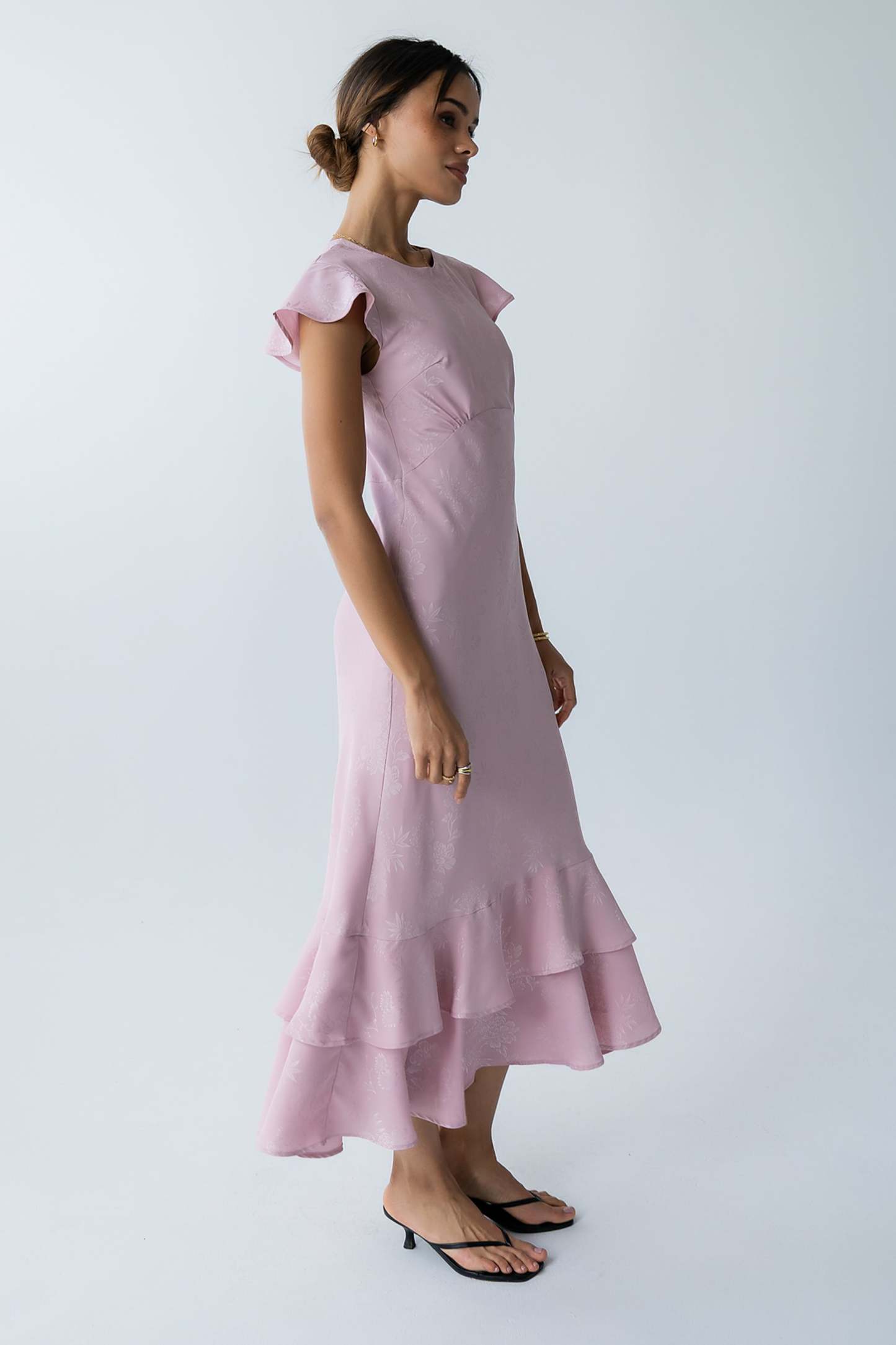 Farida Tiered Ruffle Maxi Dress - Pink