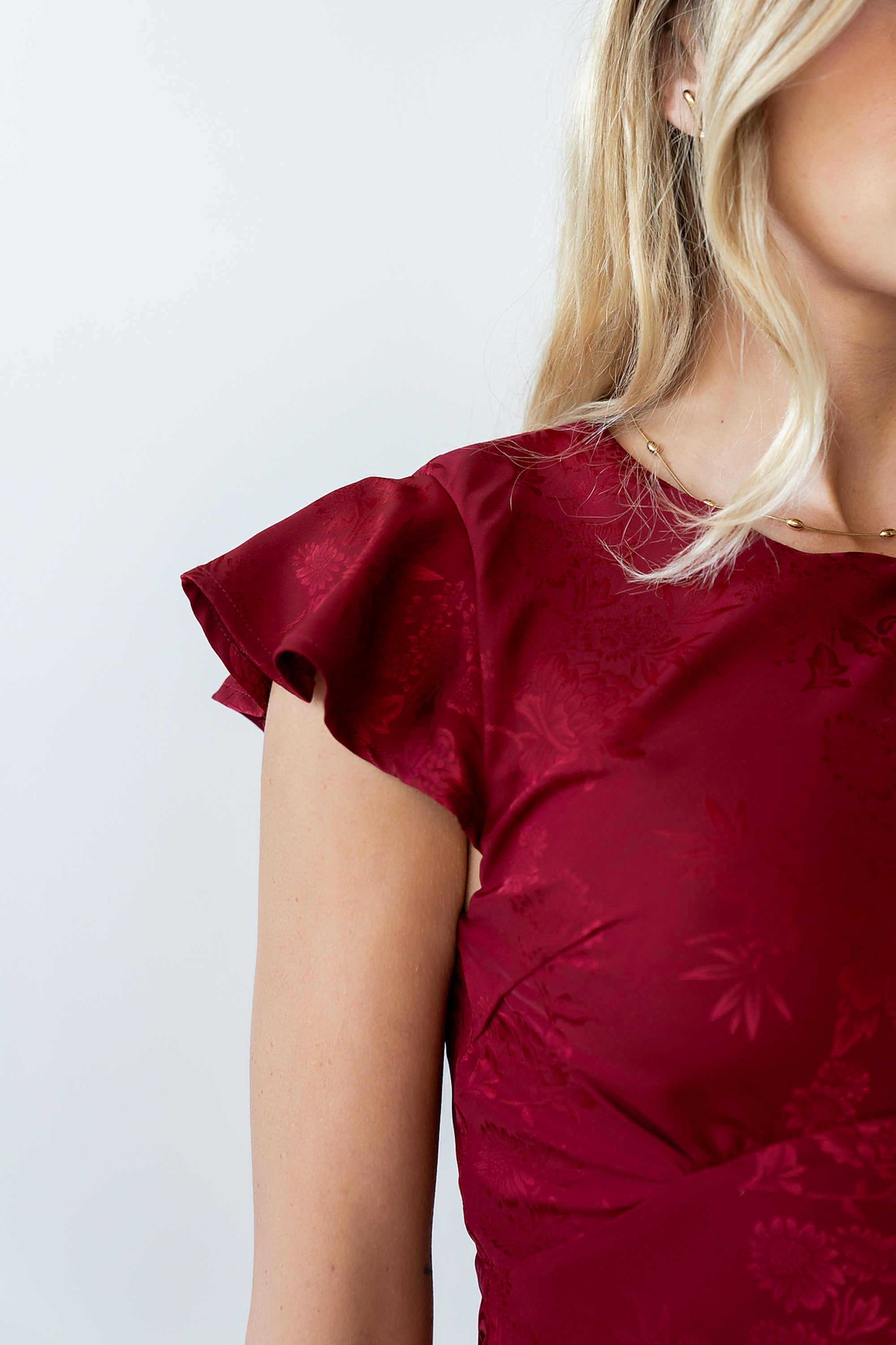 Farida Tiered Ruffle Maxi Dress - Red