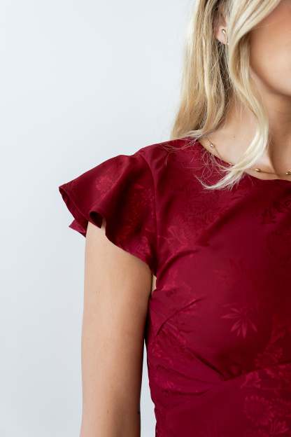 Farida Tiered Ruffle Maxi Dress - Red