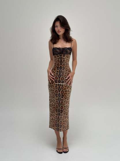 Faustine Leopard Midi Dress - Leopard
