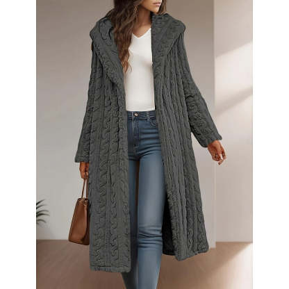 Frida Longline Hooded Coat - Gray