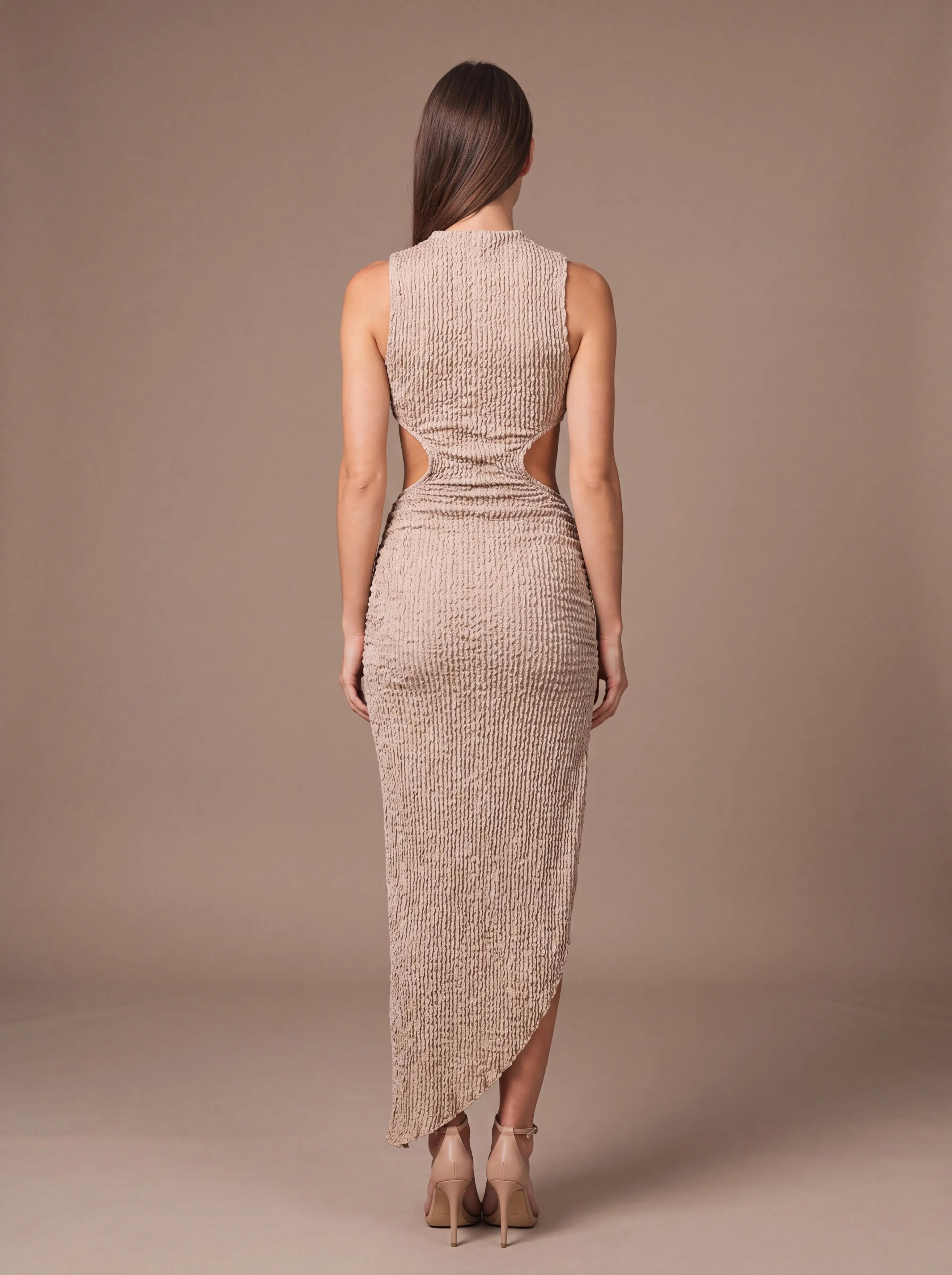 Gisela Cutout Maxi Dress - Beige