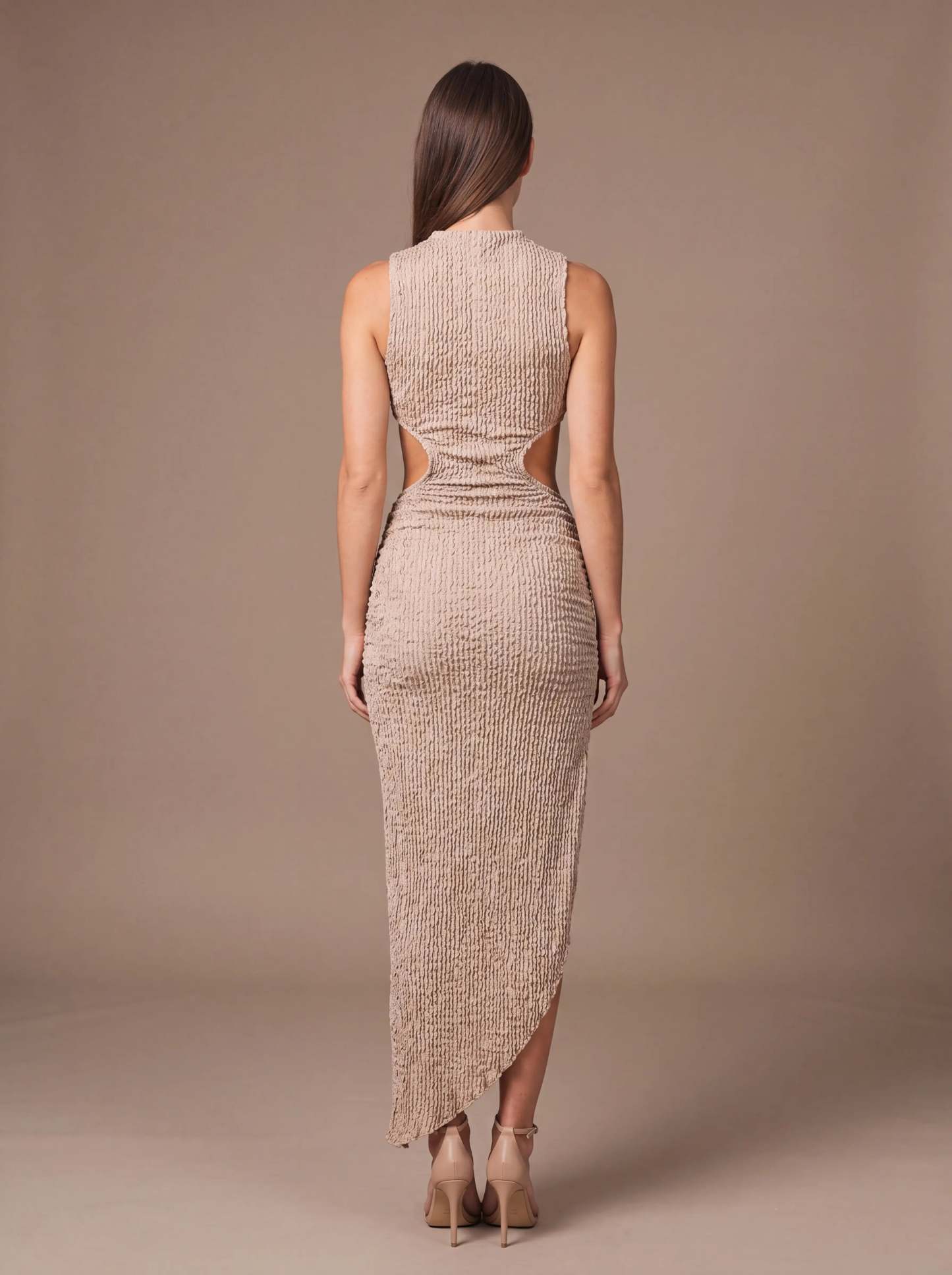 Gisela Cutout Maxi Dress - Beige
