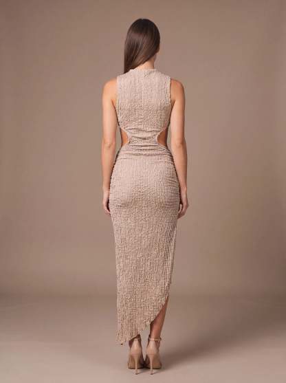 Gisela Cutout Maxi Dress - Beige