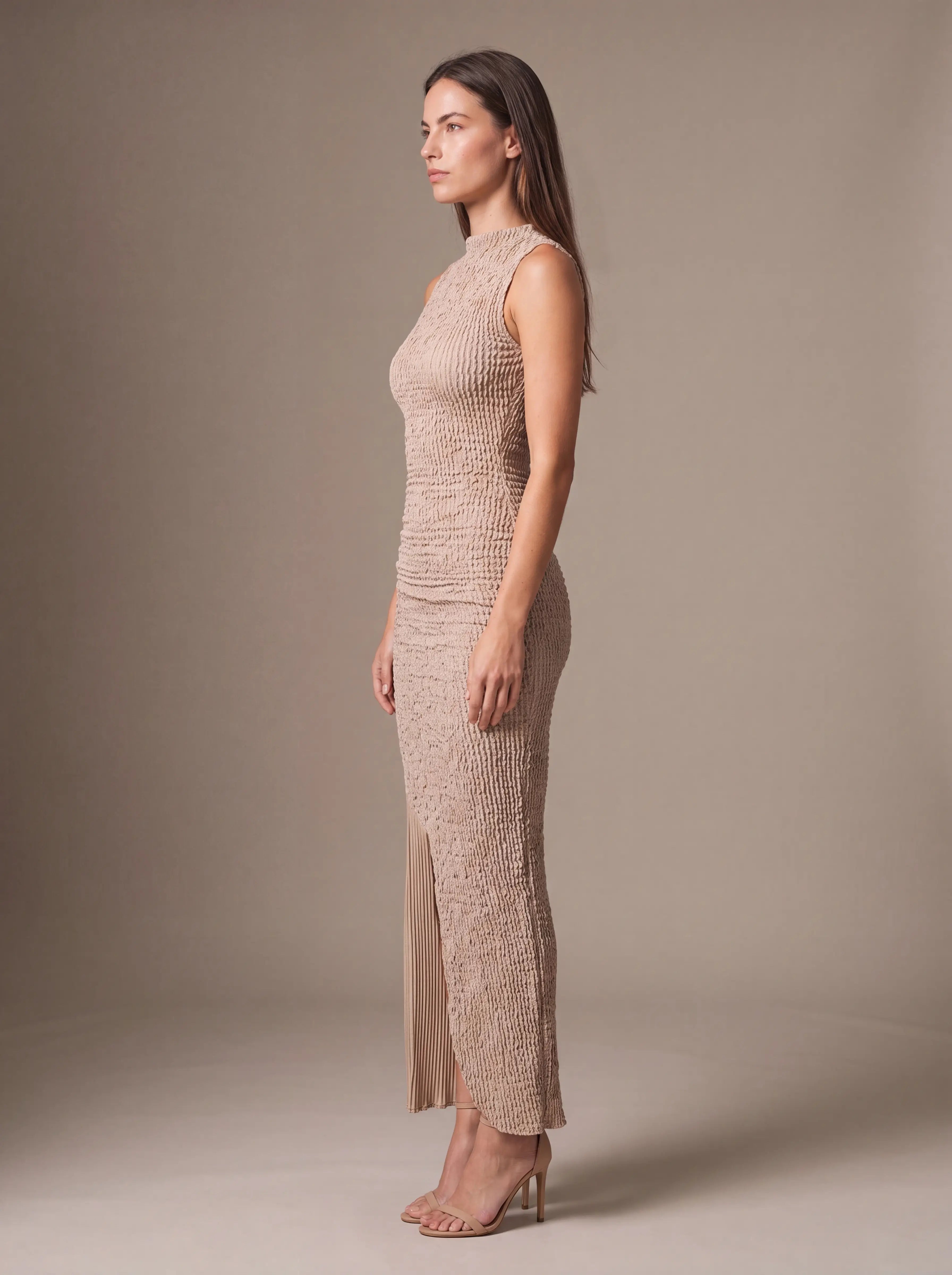 Gisela Cutout Maxi Dress - Beige