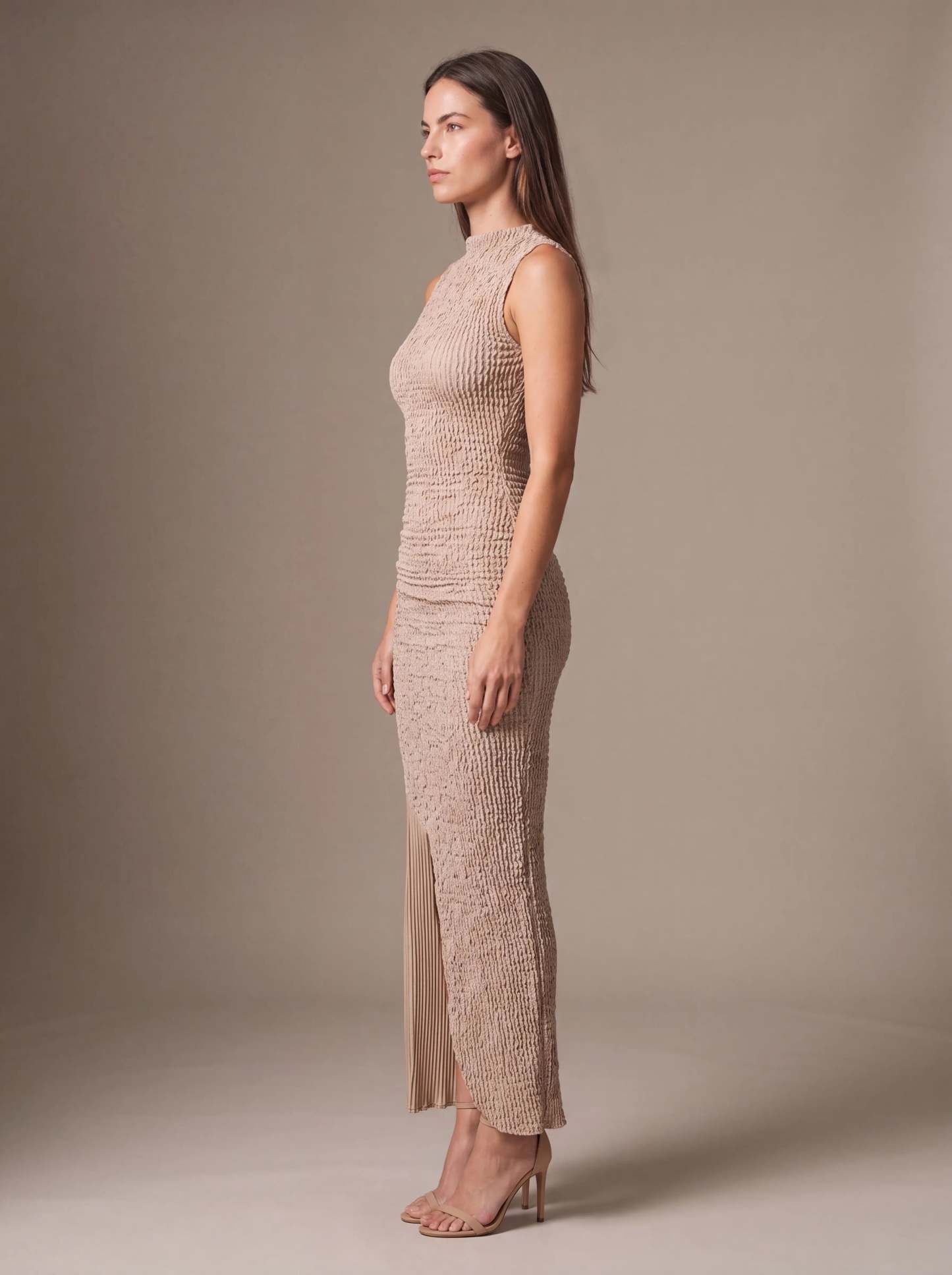 Gisela Cutout Maxi Dress - Beige