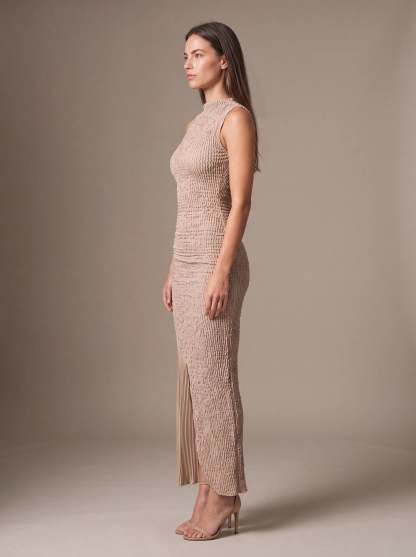 Gisela Cutout Maxi Dress - Beige