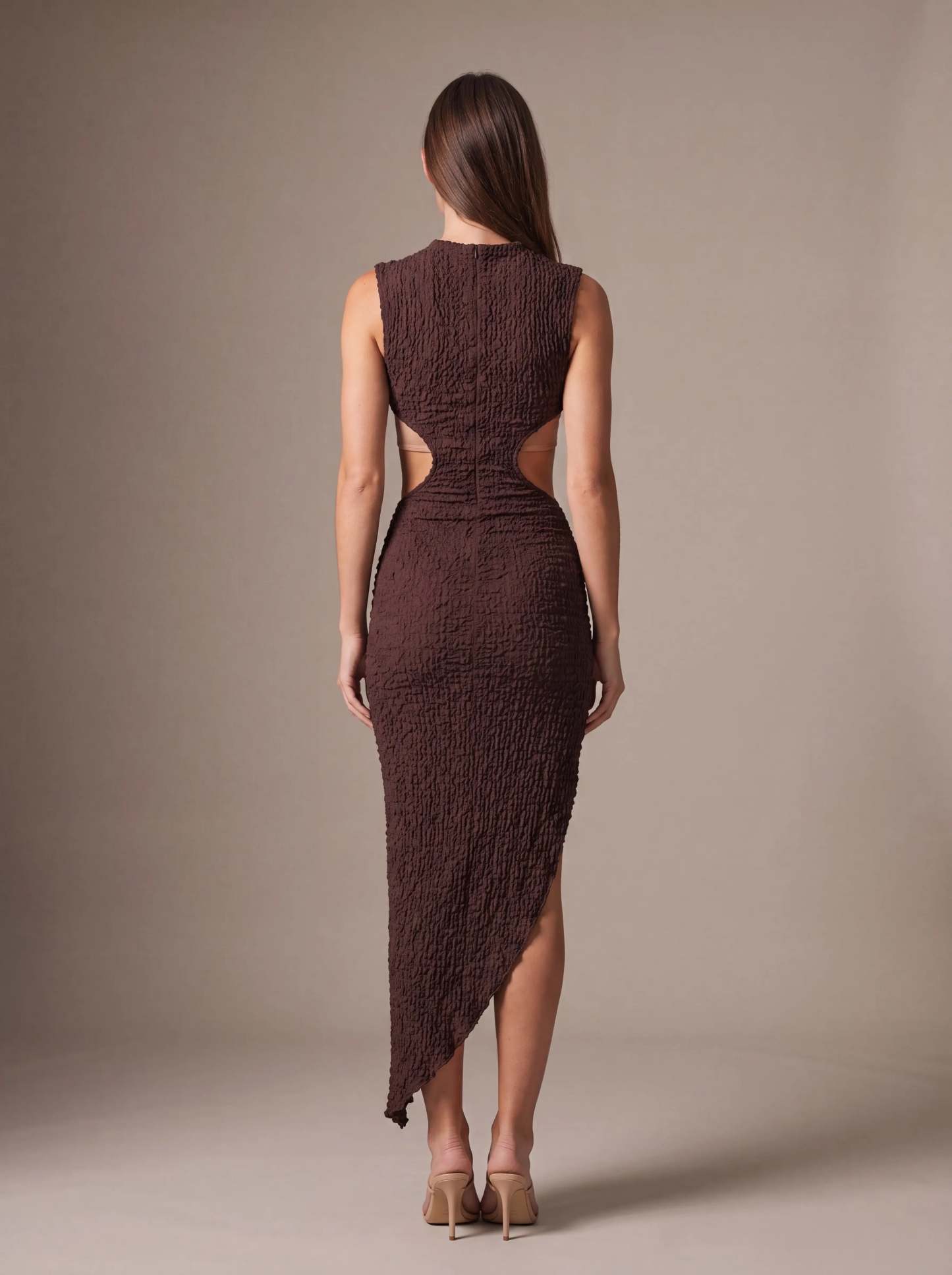 Gisela Cutout Maxi Dress - Plum Brown