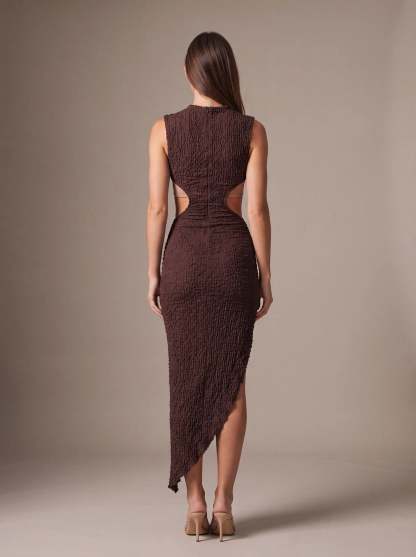 Gisela Cutout Maxi Dress - Plum Brown