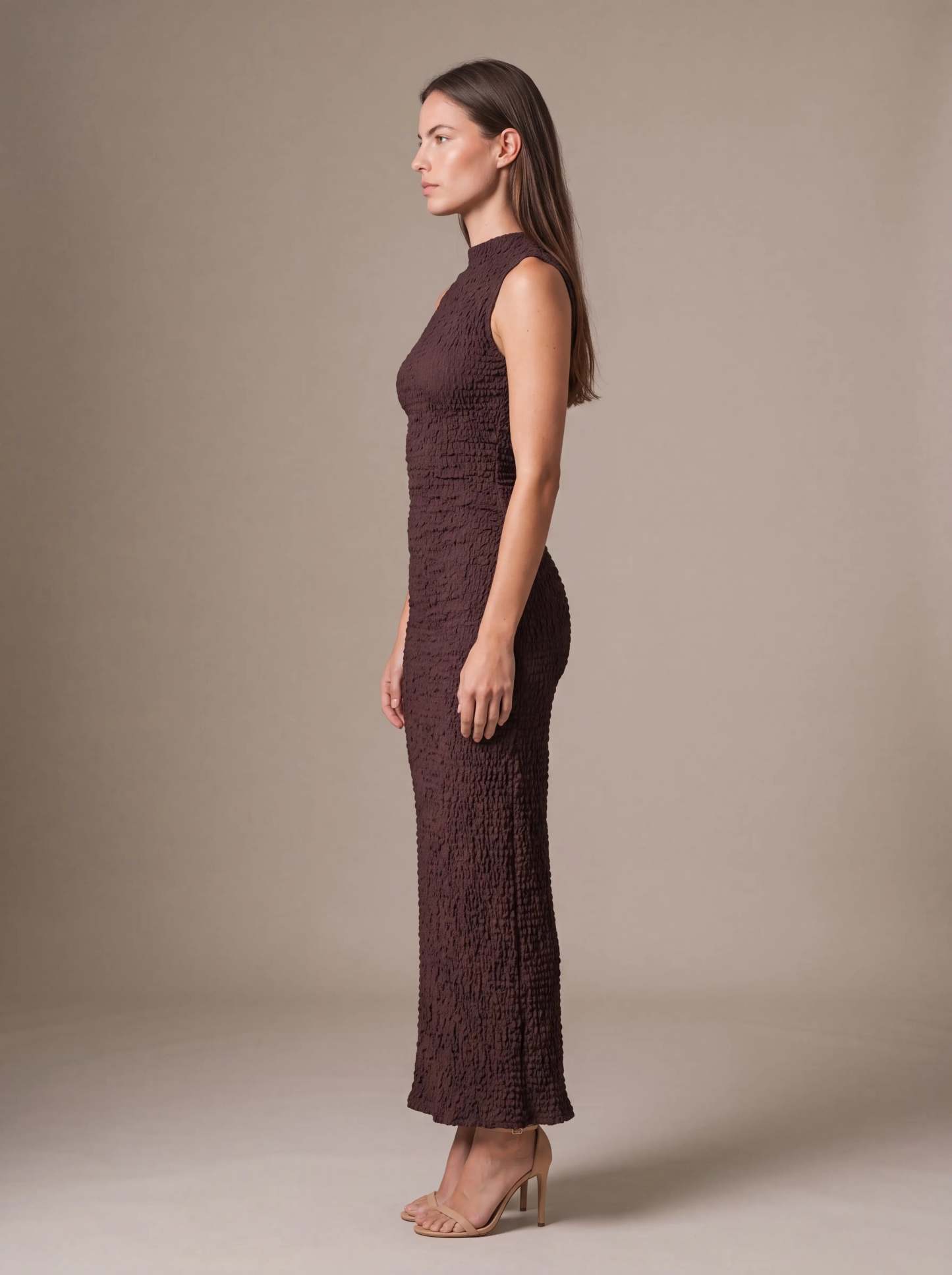 Gisela Cutout Maxi Dress - Plum Brown