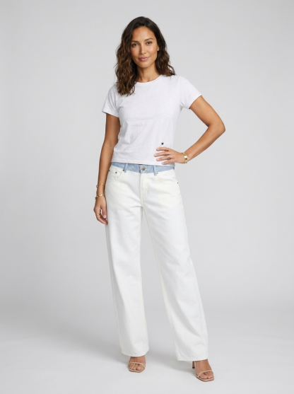 Golda Wide Leg Relaxed Jeans - White