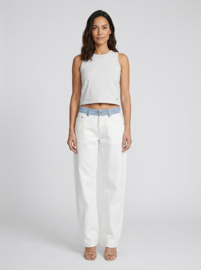 Golda Wide Leg Relaxed Jeans - White