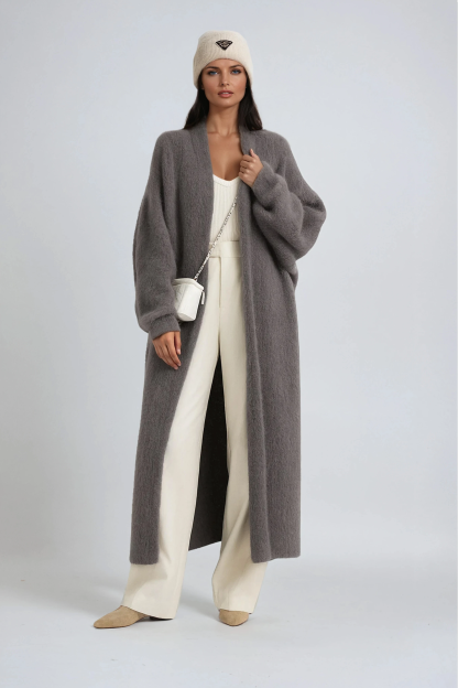 Hena Long Wool Cardigan Coat