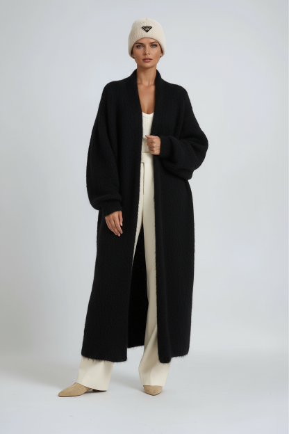 Hena Long Wool Cardigan Coat
