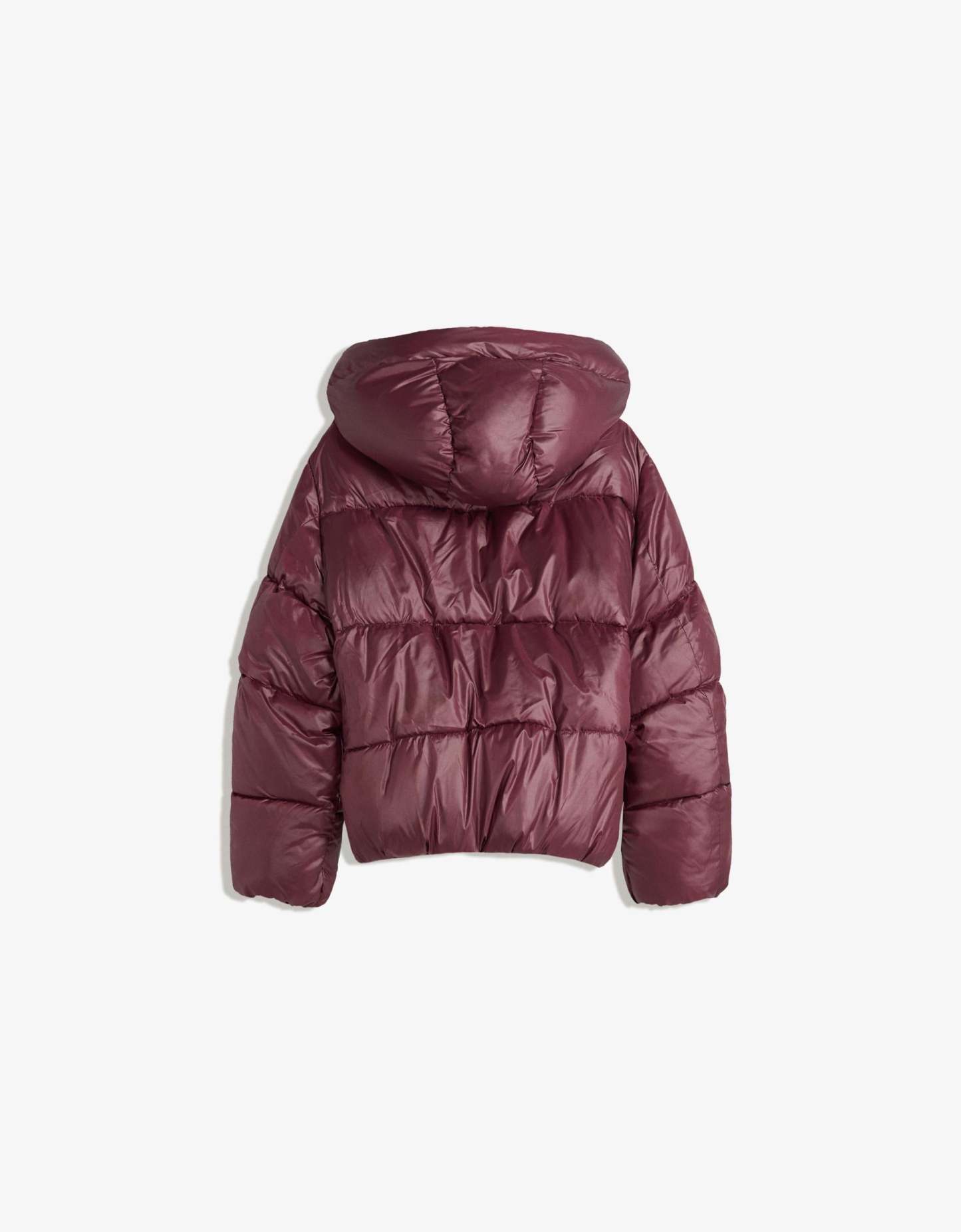 Inez High Shine Puffer Jacket - Burgundy