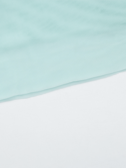 Mint tulle maxi skirt with soft pleated fabric detail