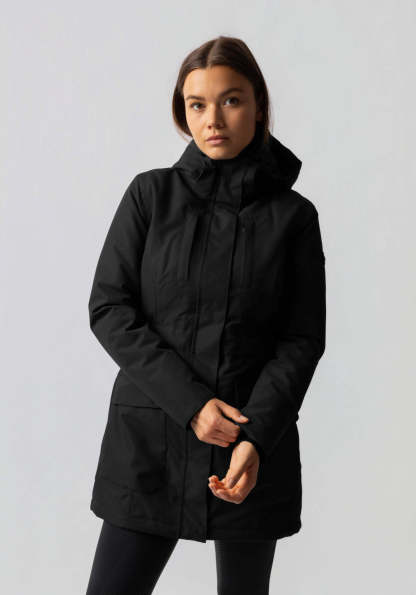 Jade Hooded High Neck Utility Parka Coat