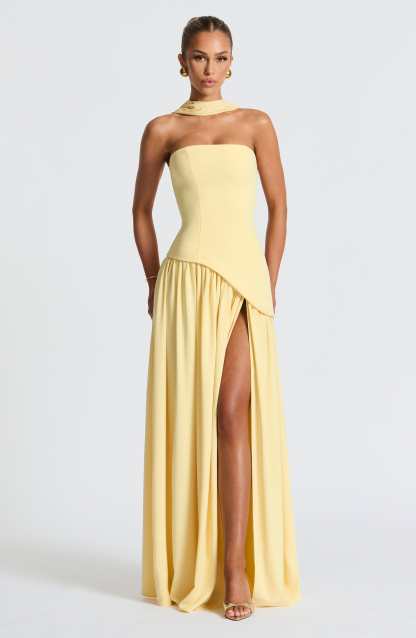 Women's Wedding Guest Strapless Maxi Dress with Slit - product image 2