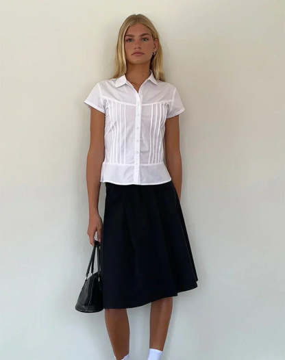 Joanne Pintuck Blouse - White