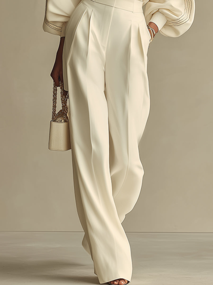 Jolina Crew Neck Knit Set - Beige