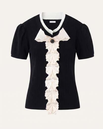 Jovita Ruffle Blouse - Black