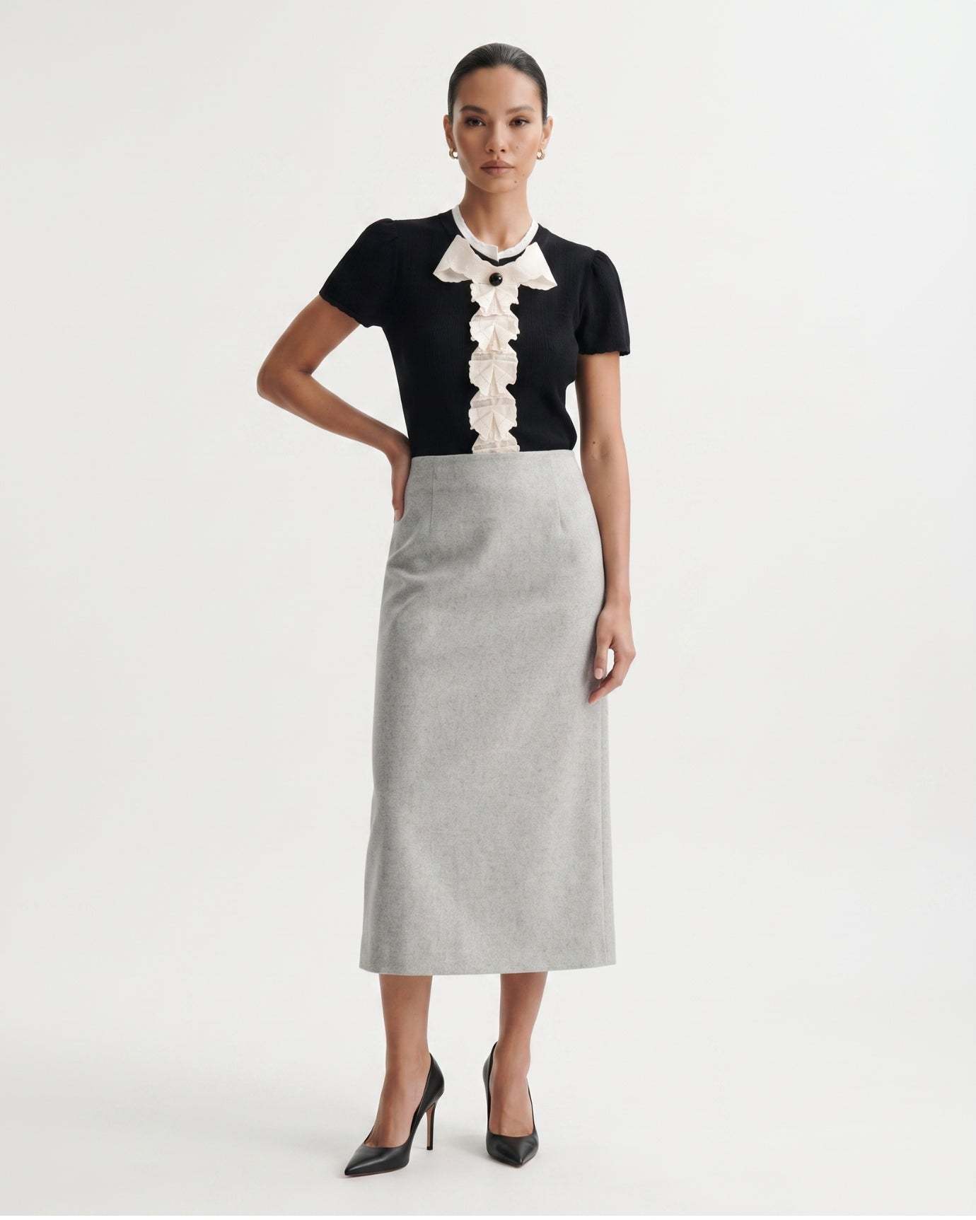 Jovita Ruffle Blouse - Black